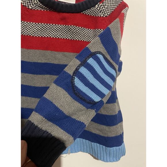 Hanna Andersson 100% Cotton Red/Blue/Gray Striped Sweater size US 5 Euro 110 - Picture 4 of 6
